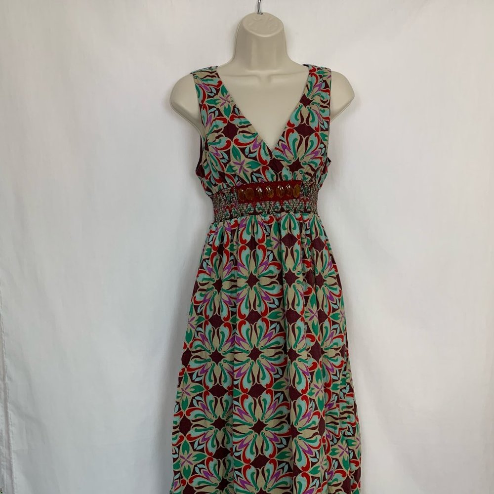Chadwicks Maxi Dress Size 6 Floral Gemstone Cotton
